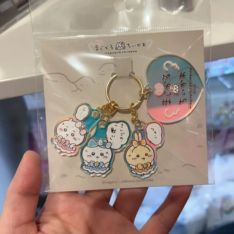 

chiikaw magic girl three-link keychain pendant cute Hachiware anime keychain