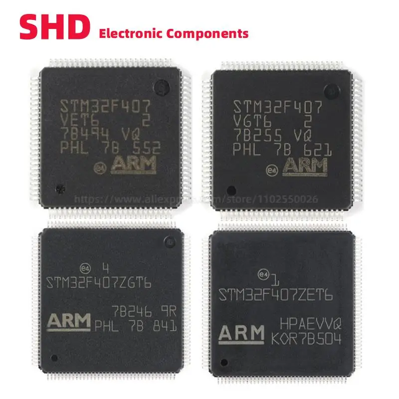 STM32F407 STM32F407IGT6 STM32F407VET6 STM32F407VGT6 STM32F407ZET6 STM32F407ZGT6 STM32F407IGH6 LQFP-100/144/176 UFBGA-201 SMD IC