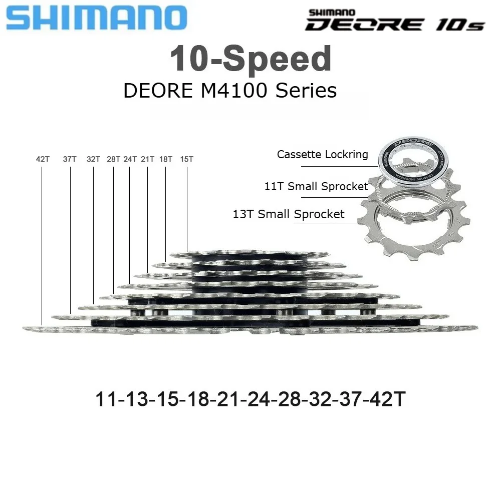 

SHIMANO DEORE M4100 10-Speed Mountain Bike Cassettes CS-M4100 11-42/46T Cassettes