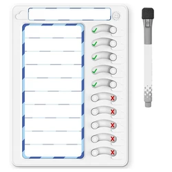 Tabla de tareas borrable para niños, tabla de planificación de tareas de rutina con pegatinas magnéticas, imán de refrigerador duradero