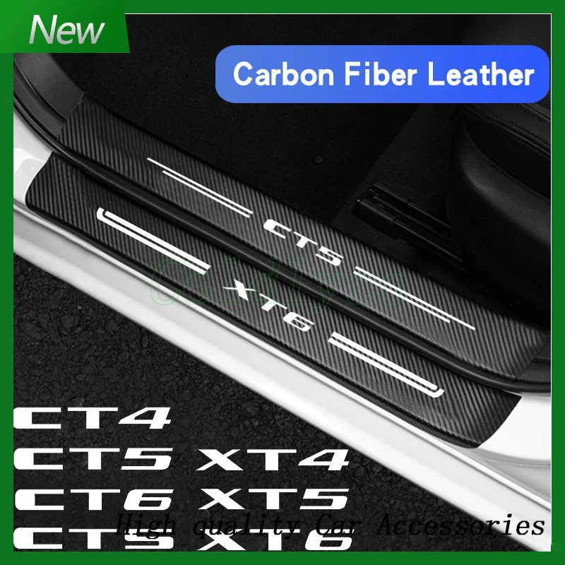 For CT4 CT5 XT6 XTS ATS BLS STS SLR Carbon Fiber Car Doorsill Sticker Anti-scraping Protective Film Accessories Trunk