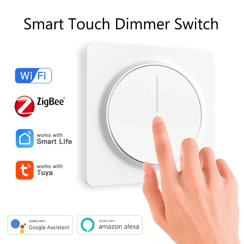 New WiFi Zigbee Smart Touch Light Dimmer Switch Smart Life/Tuya APP Remote Control Works with Alexa Google Voice Assistants EU