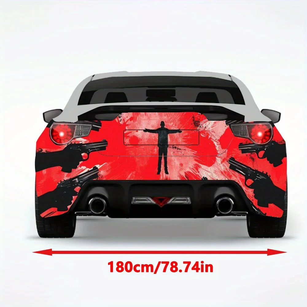 Intense Gun Surround Car Sticker,Vinyl Decal for Car Rear, Waterproof Self-Adhesive Vinyl Stickers for Vehicle Tail and Bumper,