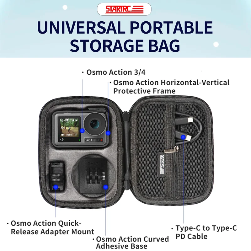 

STARTRC Shockproof Water Resistant Hard Case for DJI Osmo Action 5 Pro Action 4 Camera Accessories MIL STD 810H Certified Travel