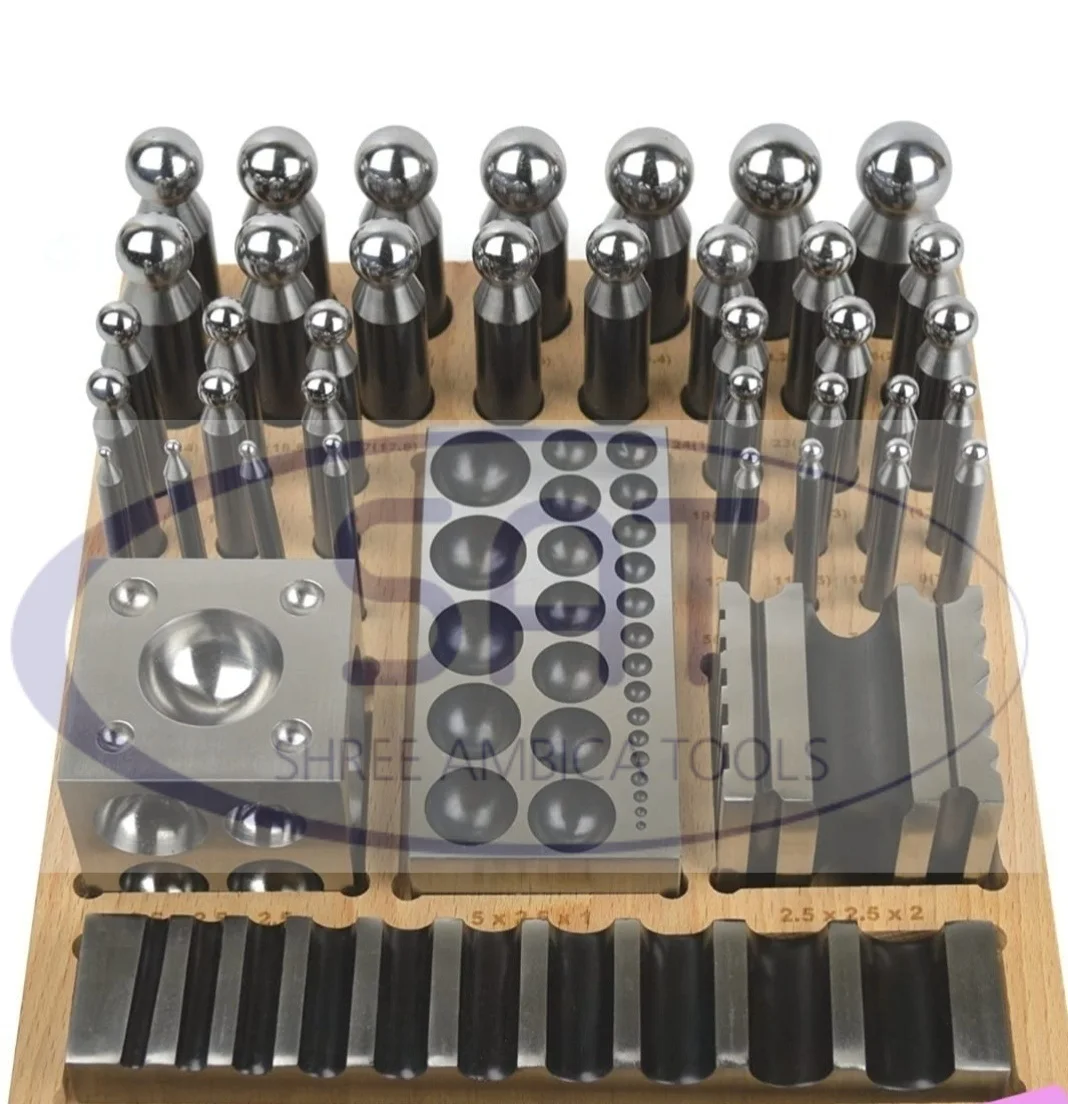 전문 보석 도구 41피스 클래퍼 및 펀치 세트 보석 제작 및 금속 돔 건물