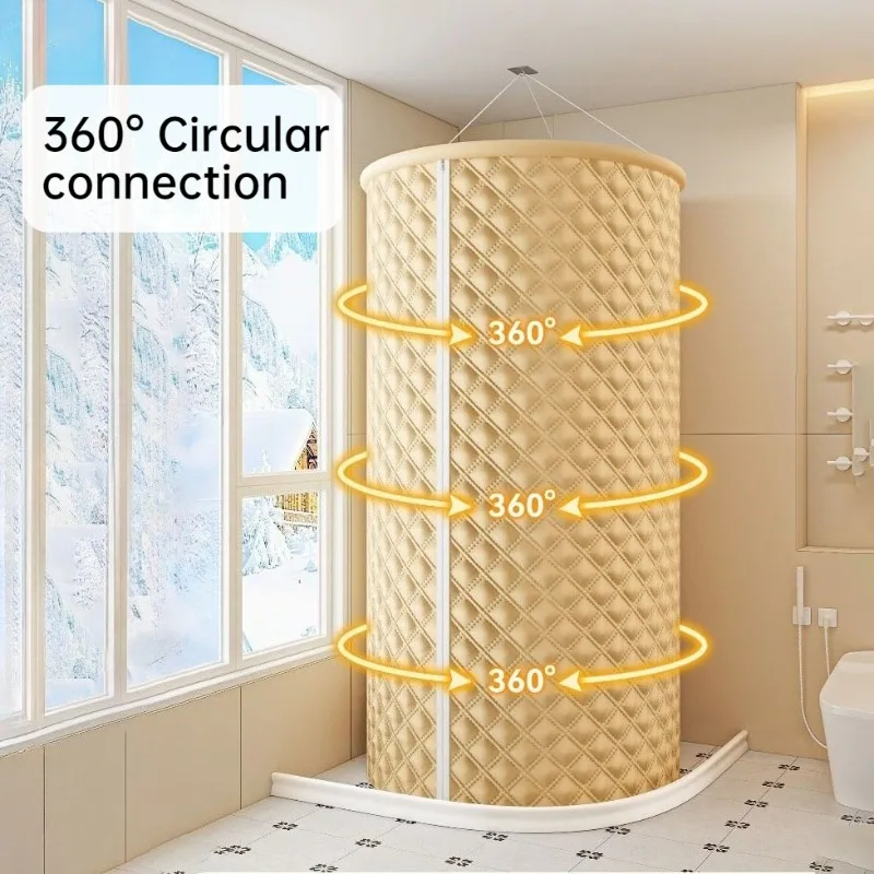 

Портативная складная ветрозащитная душевая кабина для дома, утолщенная, с зимним теплоизоляционным покрытием, для использования в помещении, принадлежности для ванной комнаты