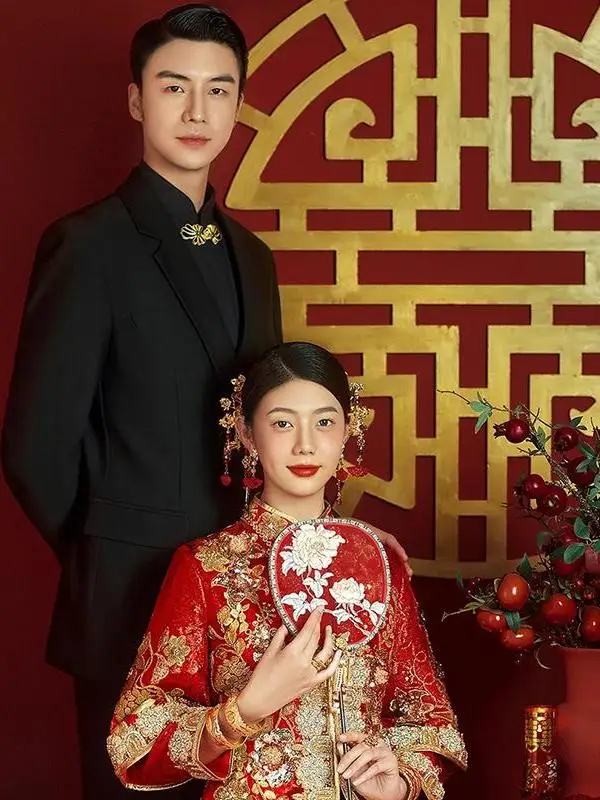 بدلة زفاف جديدة على الطراز الصيني للرجال ملابس غربية غير رسمية لحفلات الزفاف معطف تانغ زي قميص عالي الجودة #2