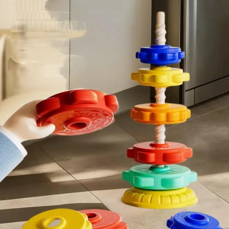 Montessori Rotating Rainbow Tower Family Interactive Hand-Eye Coordination & Cognitive Training Creative Gift For Children