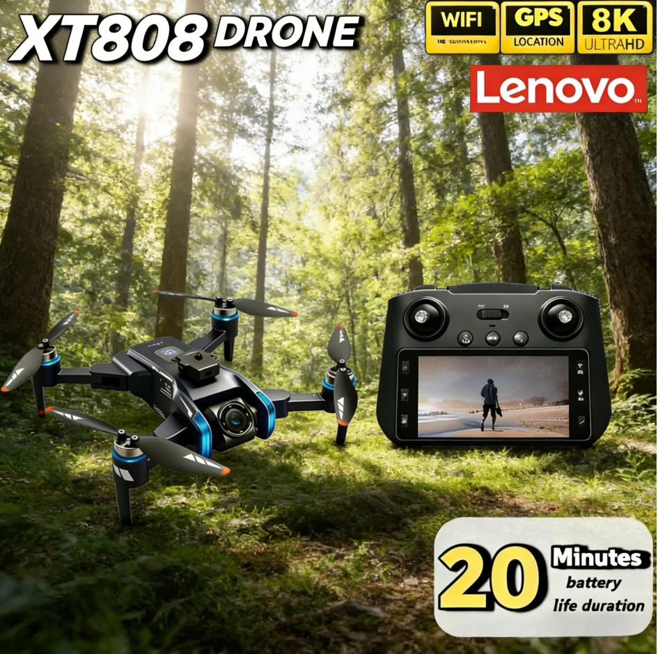 

Новый профессиональный дрон Lenovo GPS XT808max с бесщеточным двигателем, HD-камерой, 5G WIFI FPV, складной радиоуправляемый квадрокоптер-вертолет