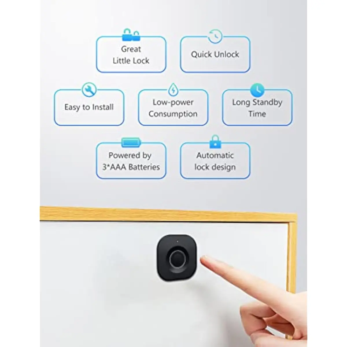 Bluetooth Fingerprint Cabinet Lock, Smart Biometric, Keyless Hidden, Child Safety Electric Lock
