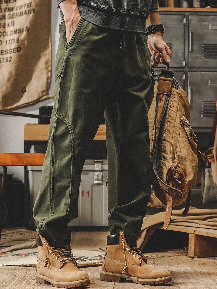 

Jerry American Retro Men's Workwear Pants Autumn Faion Loose Straight Leg Fce Lined Casual Trousers Youth Cotton