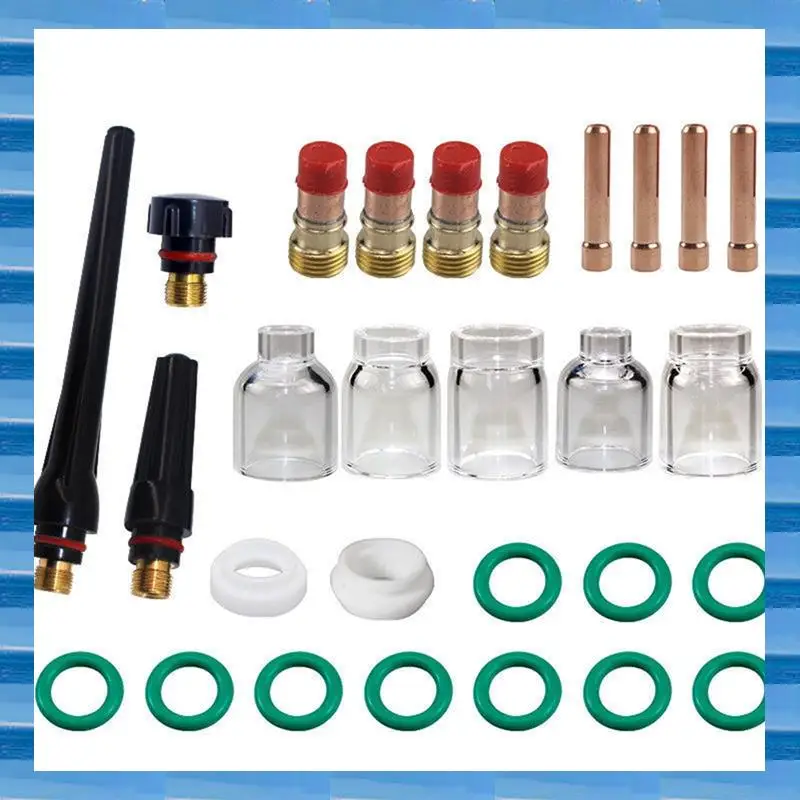 

AT53 TIG Welding Torch TIG Welding Torch Accessories Pyrex-Glass Cup Stubby Gas Lens Torch Welding Supplies