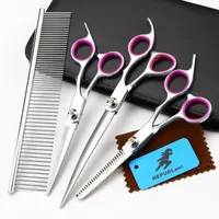 Professional Animal Barber Cutting Tools, Pet Dogs Grooming Scissors Suit, 5pcs/Set Stainless Steel Hairdresser Scissors for Dog