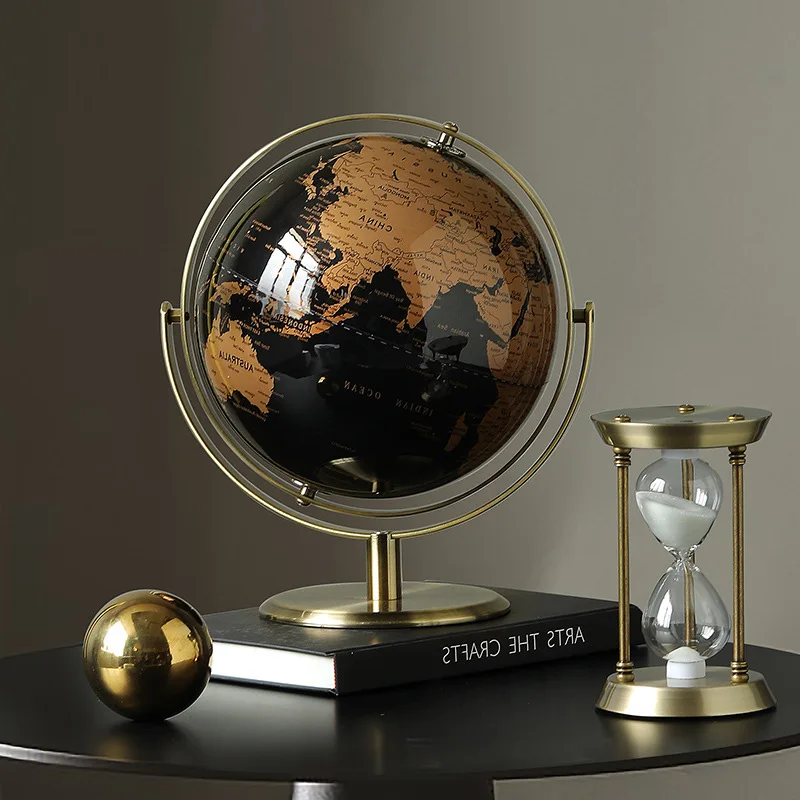 

Black Gold Globe Ornaments Office TV Cabinet Decoration Living Room Decoration Desktop Wine Cabinet Home Decorations