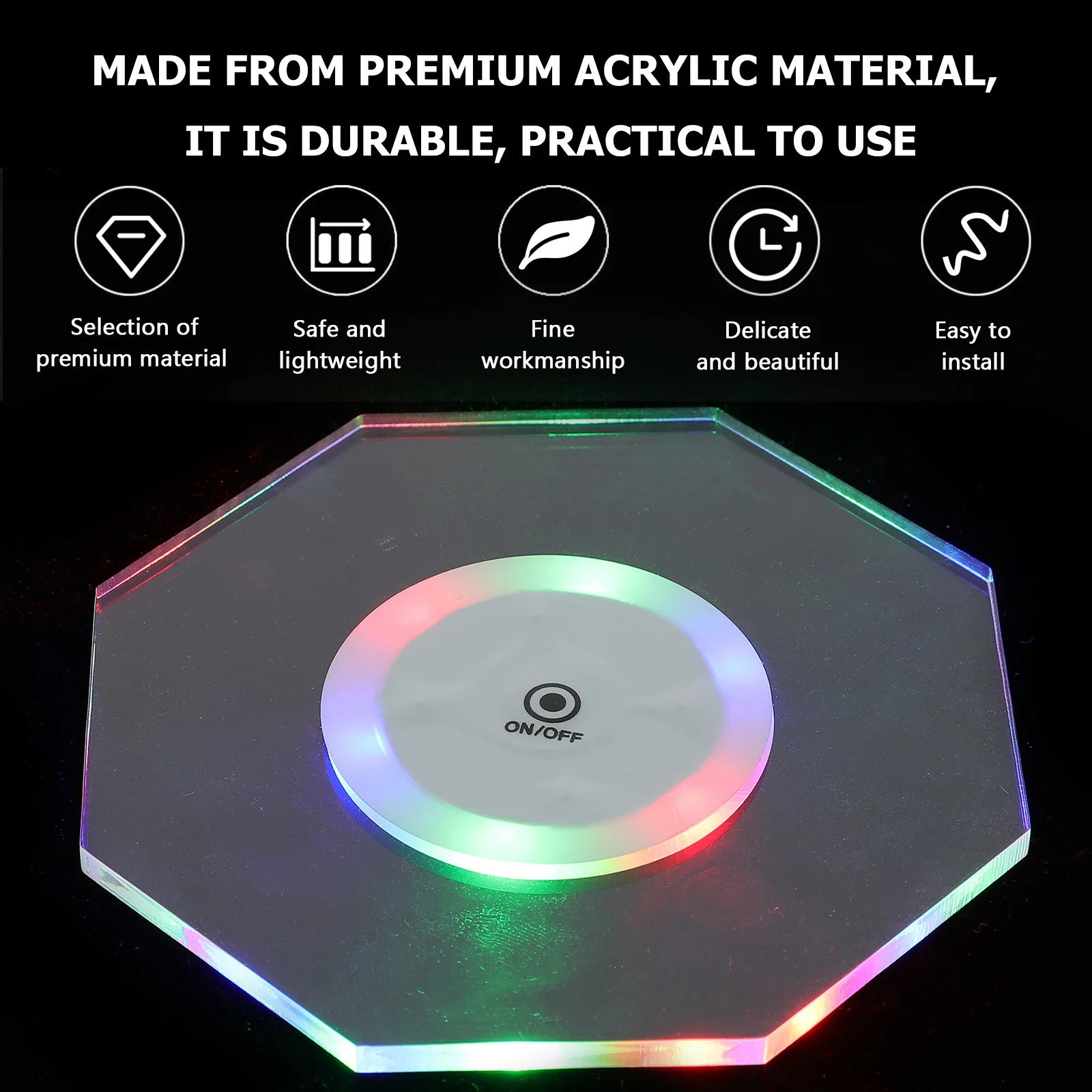 

Led Glowing Cup Coaster Light Up Drink Mat For Night Illumination Romantic Bar Party Decor Cup Holder Lamp