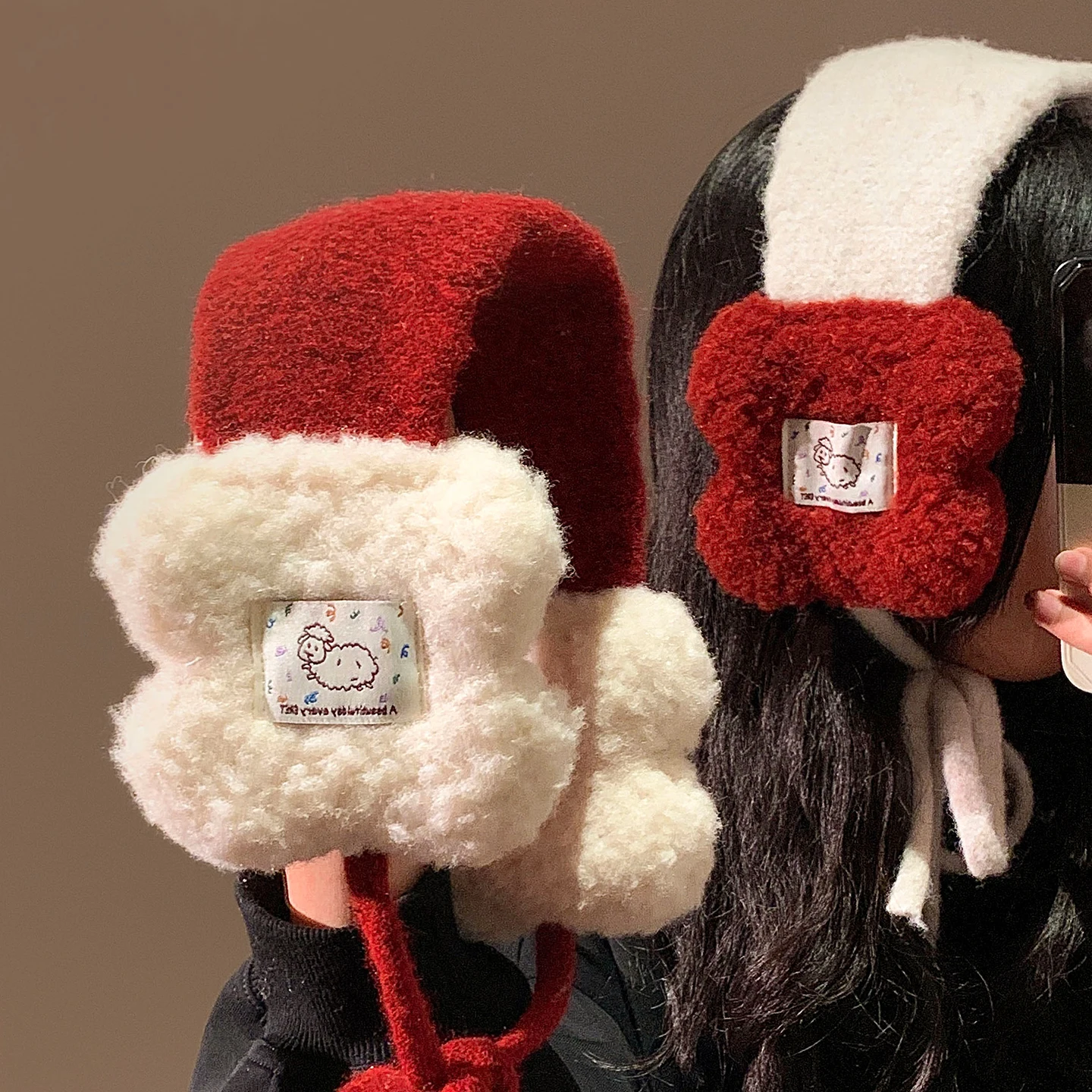 cute-lamb-fur-ear-muffs-women's-autumn-winter-warm-anti-cold-cycling-ear-covers-ear-warmers-bow-tie-design-sweet-style