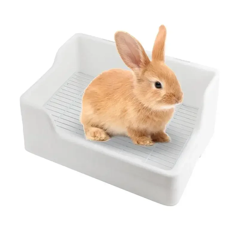 

Trash Litter Urine Box Large Pet Antiflip Tray Toilet Rabbit Bunny Anti-spray Portable