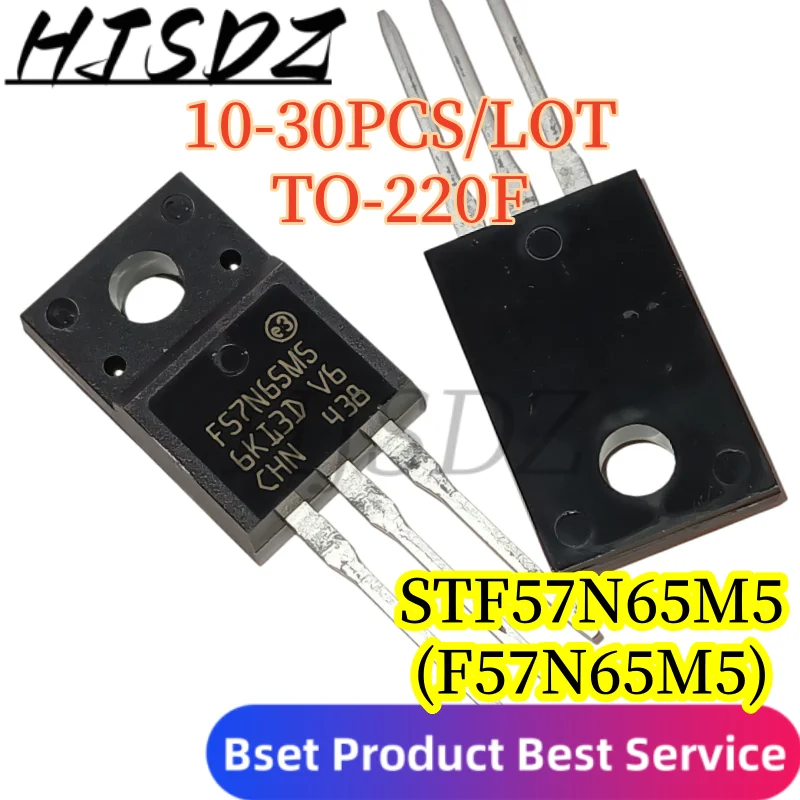 【10-30PCS/LOT】57N65M5 STF57N65M5 Through-hole TO-220F N-channel MOS field effect transistor 60V 26.5A
