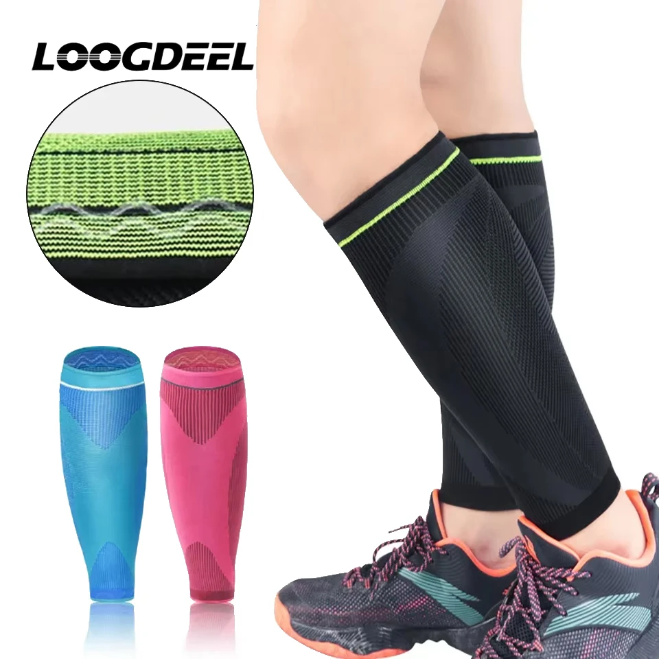 Loogdeel 1 Stück Sport-Kompressionsmanschette für die Wade, Beinmanschette zum Laufen, fußlose Kompressionssocken, hilft bei Schienbeinschmerzen, Schienbeinschutz