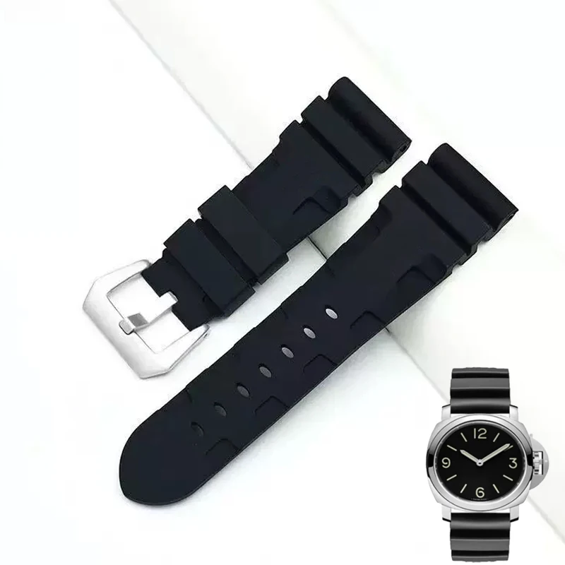 Silicone Watch Strap for Panerai Luminor PAM01 PAM616/PAM441/PAM312 Men's 24mm 26mm Sport Diving Watch Band