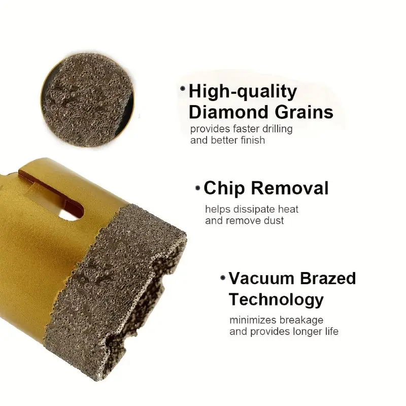 9 pçs m14 conjunto de broca de núcleo de diamante para pedra/granito/vidro/mármore/moedor de ângulo/conjunto de brocas 20-68mm conjunto de ferramentas de brocas