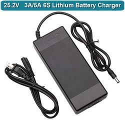 25.2V 3A 5A Li-ION Battery massage gun razor hoverboard Charger for 21.6V 22.2V 6S Polymer Lithium Battery Connector DC5525MM