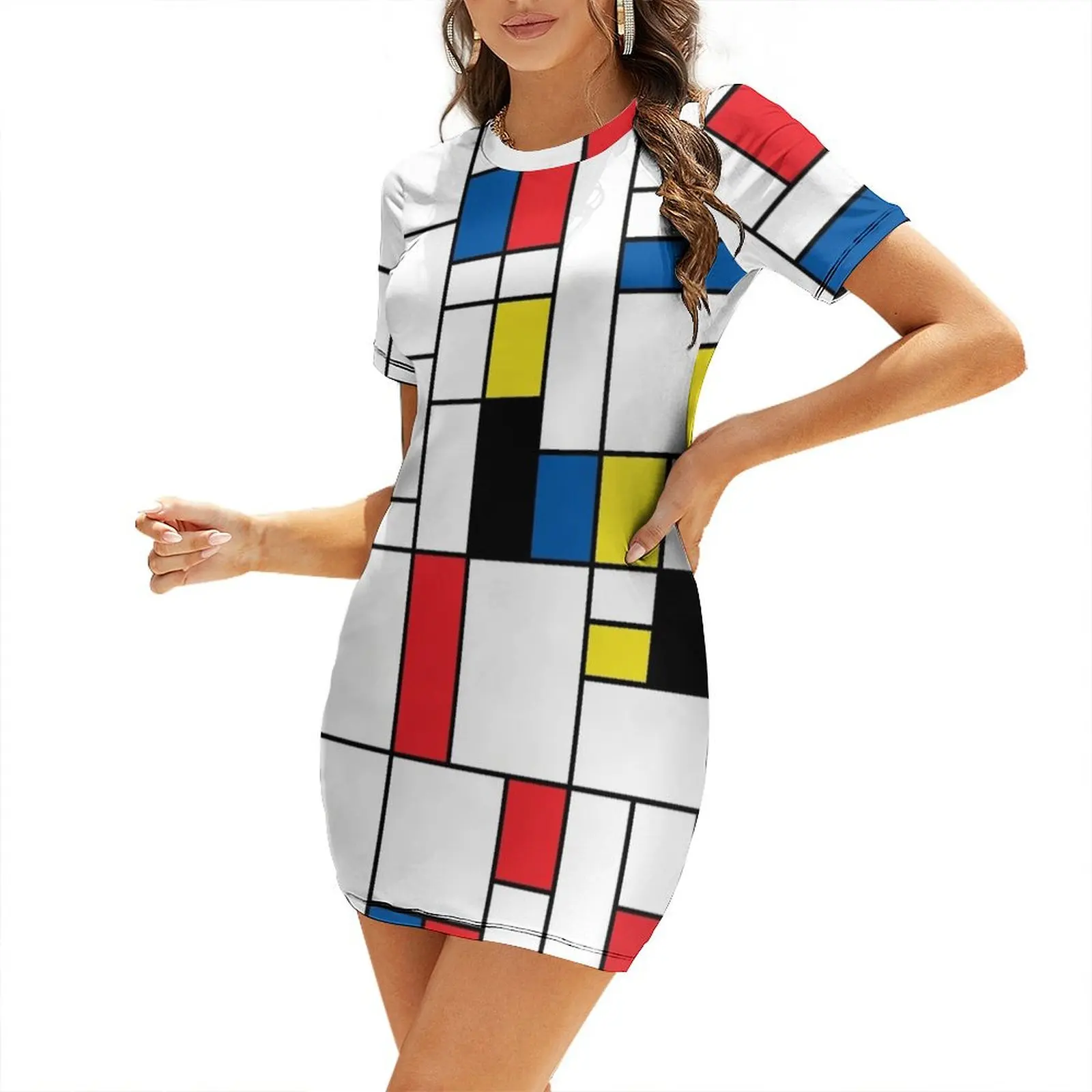 

Mondrian Short-Sleeved Dress prom dresses dresses for women 2025 luxury designer party clothes prom dress 2025 Dress