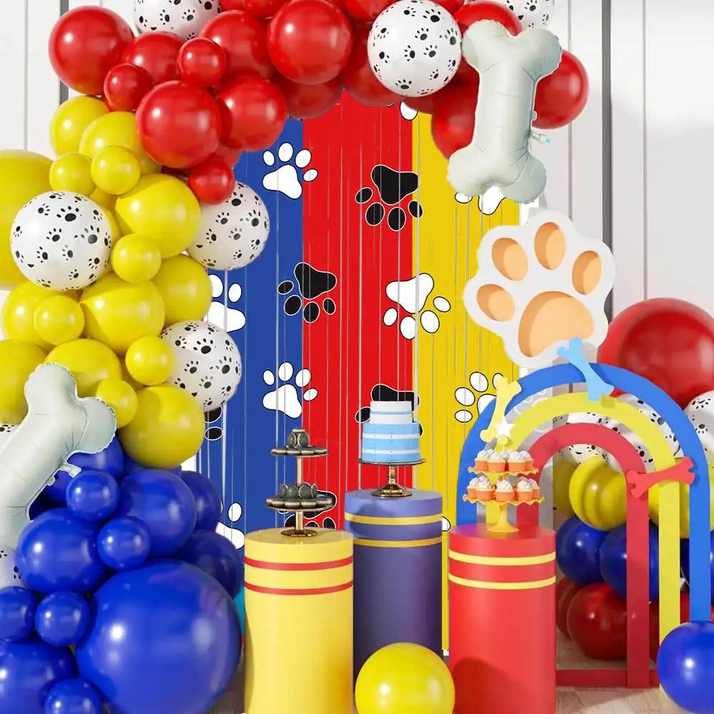2er-Pack Paw-Geburtstagsparty-Zubehör, Lametta-Folien-Fransenvorhänge, Fotokabinen-Requisiten, Hintergrund, Haus-Eingangsbereich- und Raumdekoration für Kinder – Detail 2
