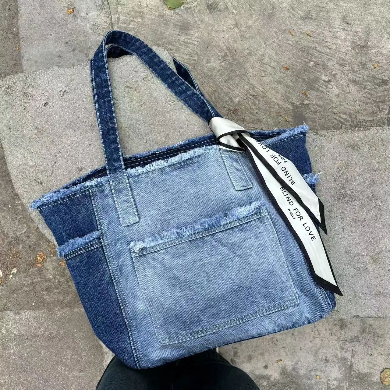 

Fashion commuting Women big totes Washed denim female Handbag Large capacity Shoulder Bags Jeans Female Travel Shopping bags