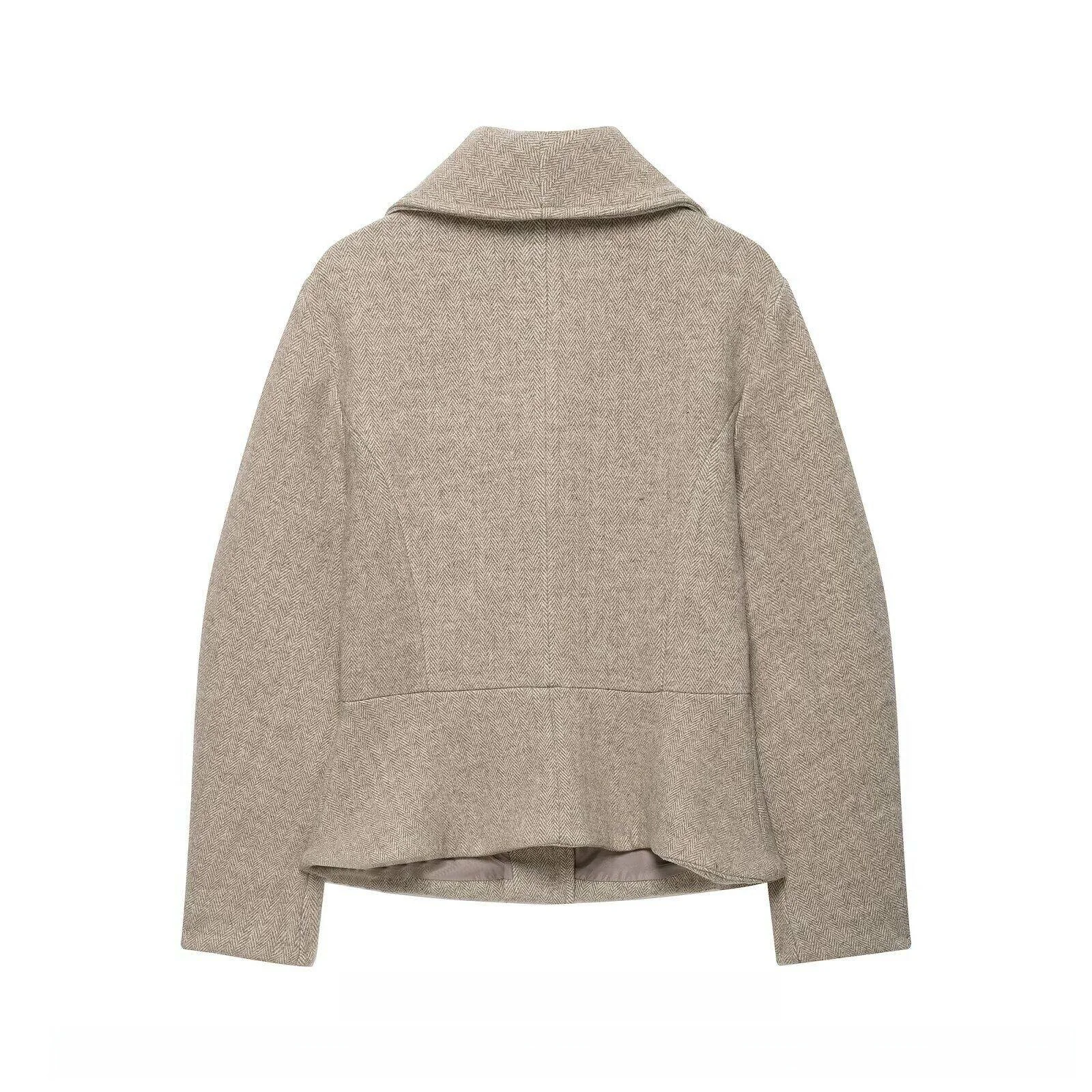 Fashionable Long Sleeve Turn-down Collar Nine-point Short Skirt Jacket New Autumn 2026 Women's Elegant Style Standard Fit Out...