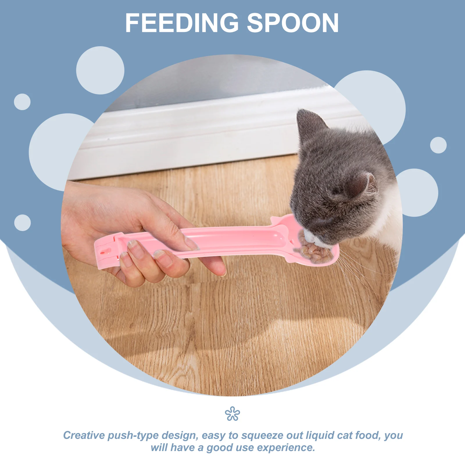 

Cat Food Spoon Pet Feeder Strip Squeezer for Cats Daily Use Portable Reusable Lovely Feeding Supplies Plastic Material