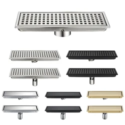 Stainless Steel Rectangle Lattice Invisible Floor Drain Balcony Bathroom Corner Floor Drain Deodorant Tile Insert Shower Drain
