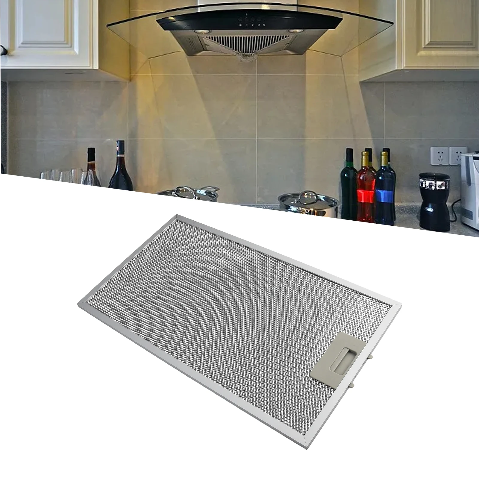 Filtro de aço inoxidável Hood para titulares, Metal Mesh, Extrator Extrator, Melhoria Home, 460x260mm