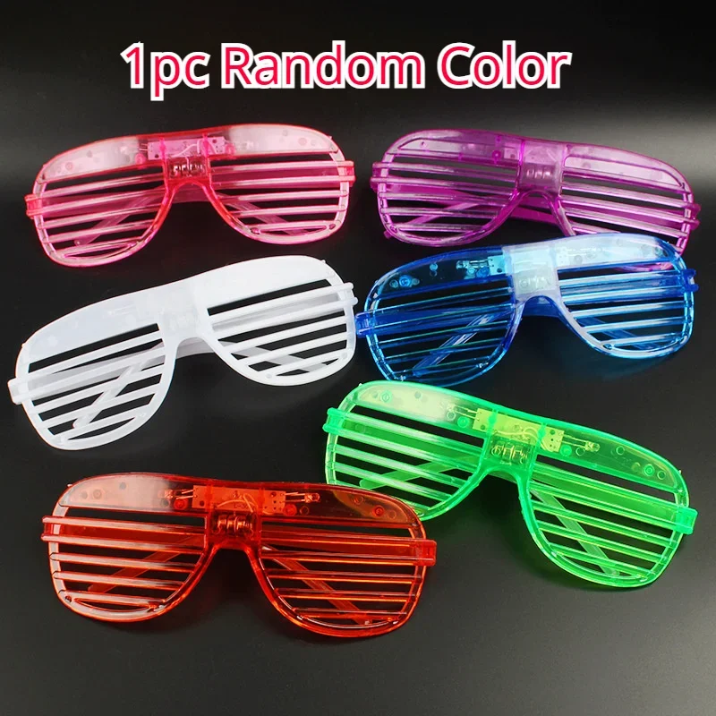 1PC Adult Kids Women LED Glasses Light Party Sunglasses Glow In Dark Shutter Neon Flash Christmas Birthday Wedding Decoration