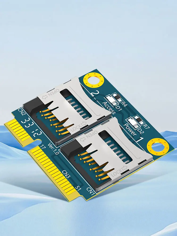 Dubbele TF-kaart naar Mini PCI-E-adapter met halve beugel Mini PCI Express-adapterkaart Geheugenkaartconverter voor laptop
