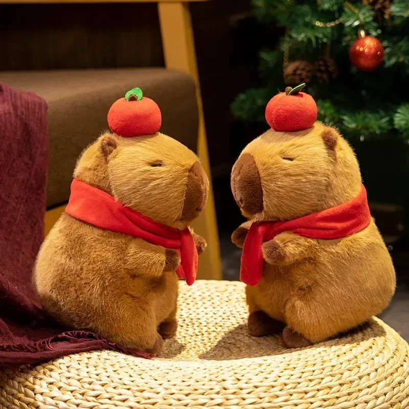 24/26CM Kerstmuts Kapibala Capibara Knuffel Internet Celebrity Capybara Juni DollCute Cavia Pop Anime Kawaii