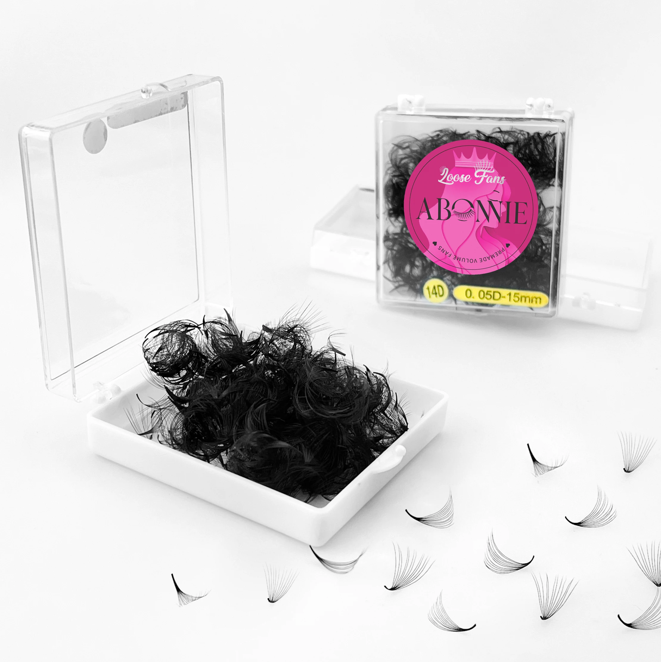 ABONNIE 500 Loose Cils Narrow Fans Bouquets Prefait Premade Lash Fans Pre Made Volume Fans Eyelash Extension Loose Promade Fans