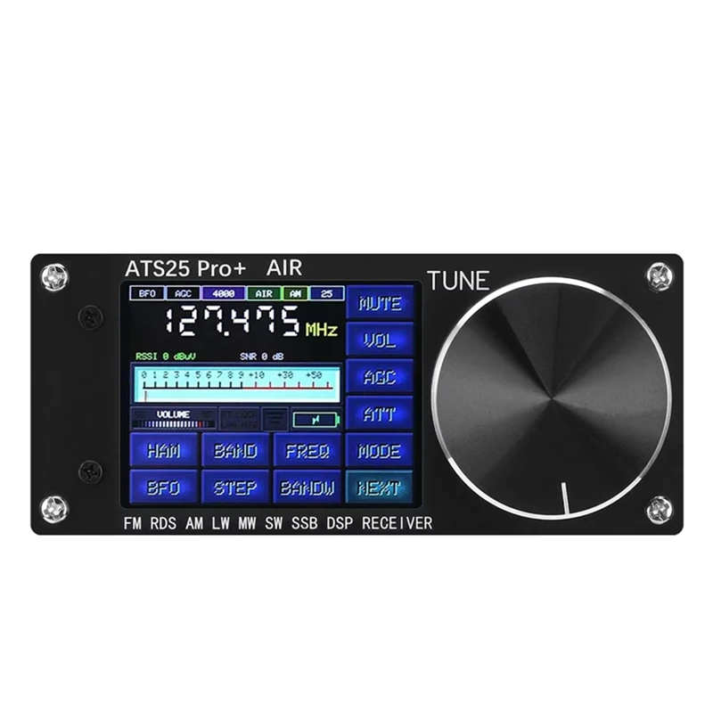 Ats25 pro + suporta bluetooth wifi air band fm sw ssb mw lw air sdr receptor de banda de aviação firmware 4.2 si5351