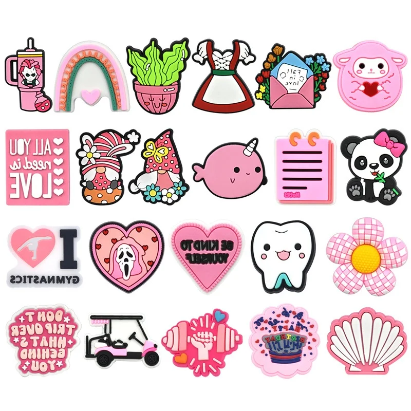 

Cute cartoon series 22PCS set shoes flower shoe buckle hole shoes decorated detachable soft rubber shoes accessories accessories