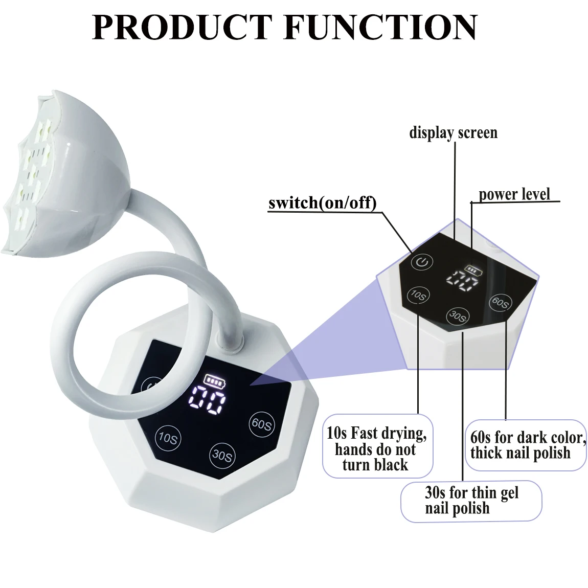 Rechargeable Nail Lamp UV LED Nail Dryer Auto Sensing Touch Control Nail Lamps Fast Drying Nail Light Nail Tools