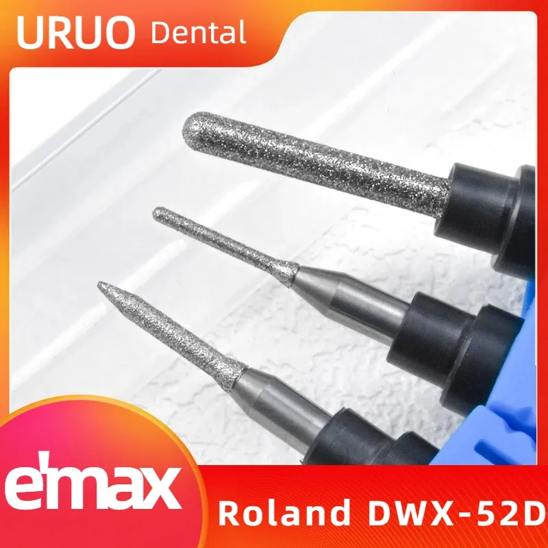 Dental Milling Burs for Roland Lithium Disilicate Cutters use in CAD CAM Milling Machine D3-2.5/1.0/0.6 Cutting Drills