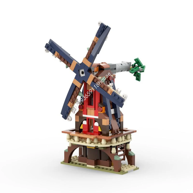 

323 шт. MOC голландская ветряная мельница, строительные блоки, идея рождественского подарка, расширенная коллекционная витрина для любителей отображения