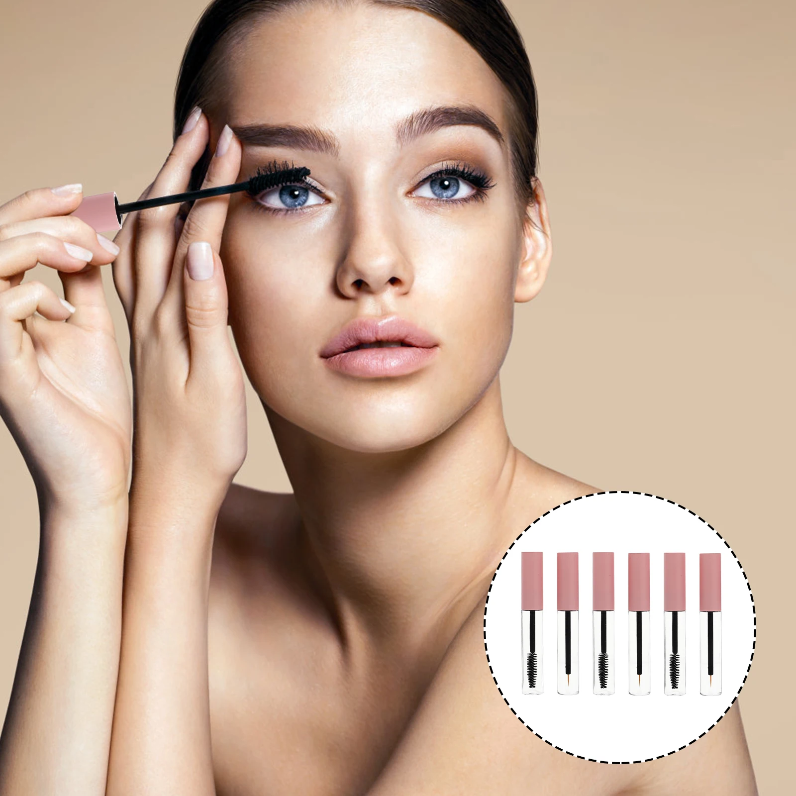 

4Pcs Empty Mascara Tube Eyelash Wand Small Shadow Tip Liner Container Pet Material Durable Lightweight Compact Travel Makeup