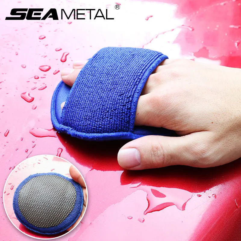 Car Wash Magic Clay Sponge Soft Microfiber Car Wax Applicator Pad Polishing Sponges for Apply and Remove Wax Auto Detailing Care