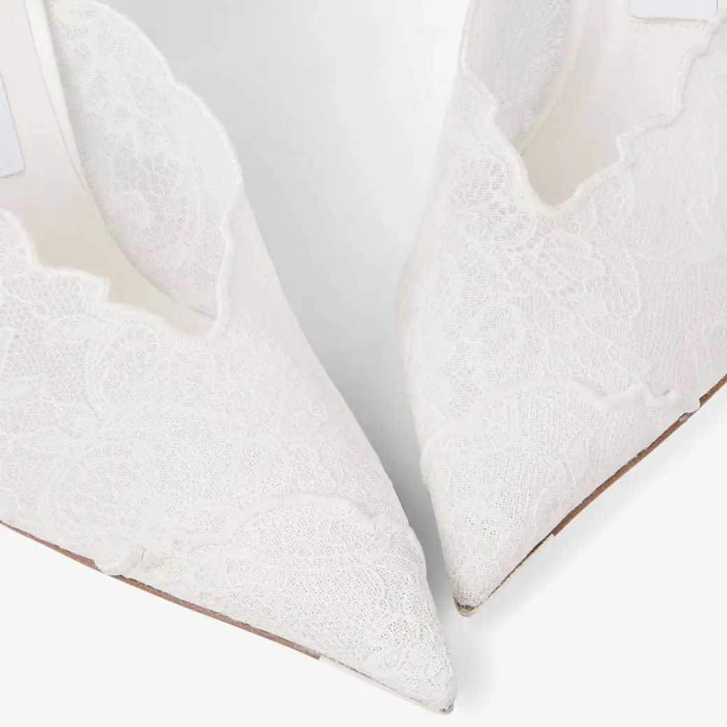 Kiva - Lace Embroidery Metal Pointed Heels Pink detail 9