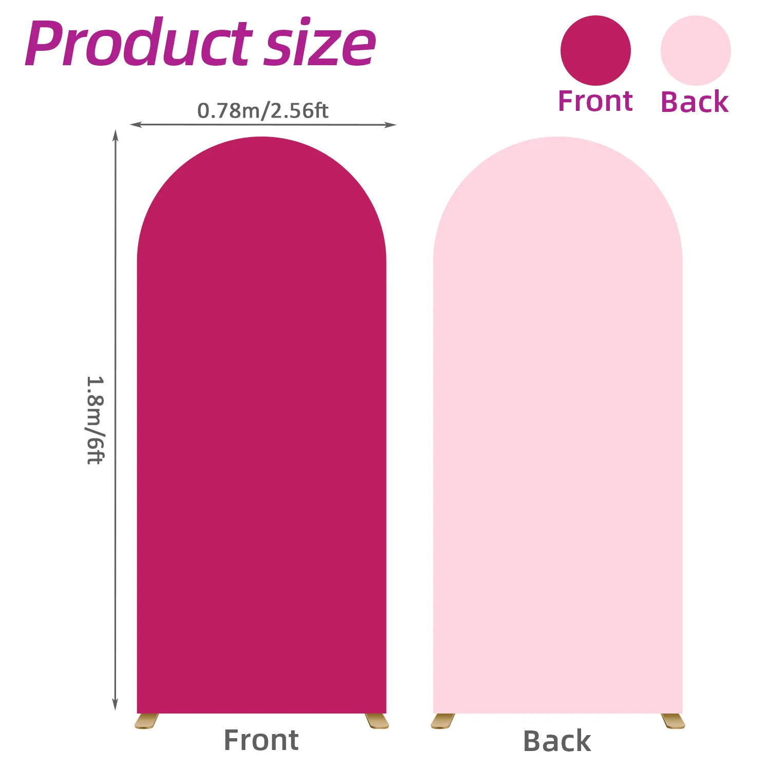 6–7,2 Fuß Rose Red Arch Cover Hintergrund Pink Hochzeit Spandex Arch Stand Cover Geburtstag Braut Party Baby Shower Foto Prop Deco – Detail 5