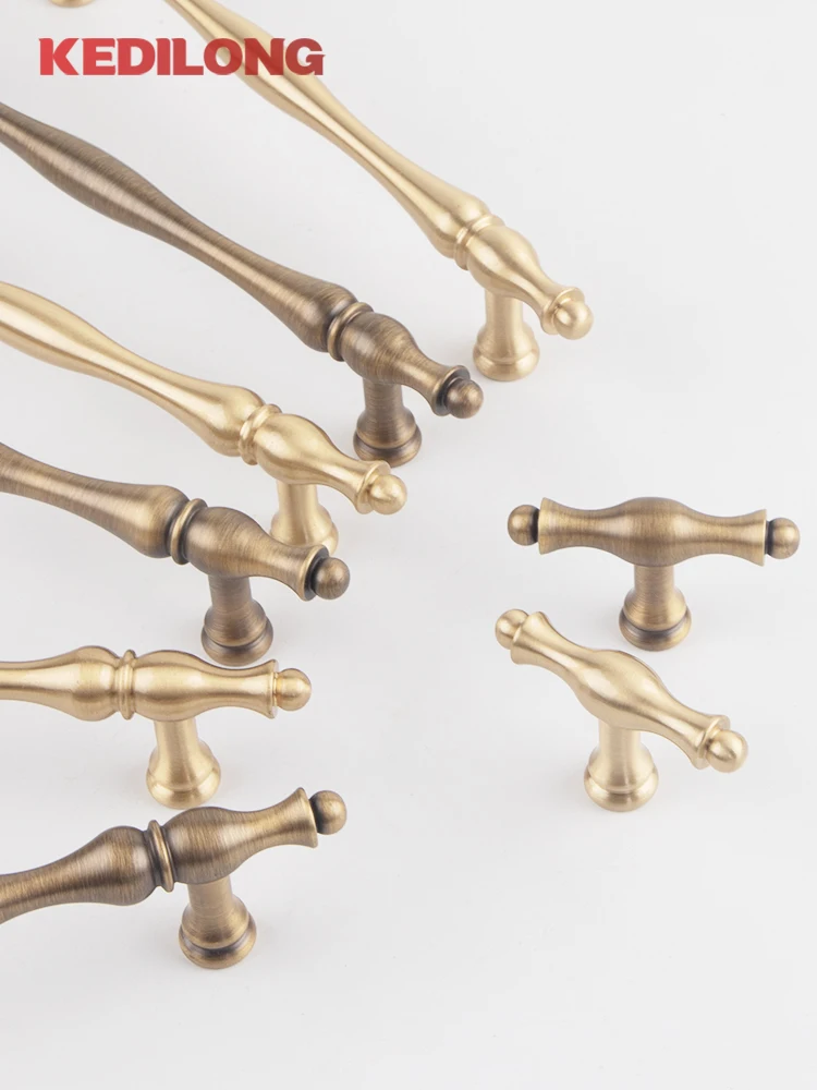 

KEDLO Internship brass creative curve long gold handle kitchen cabinet drawer antique brass pull