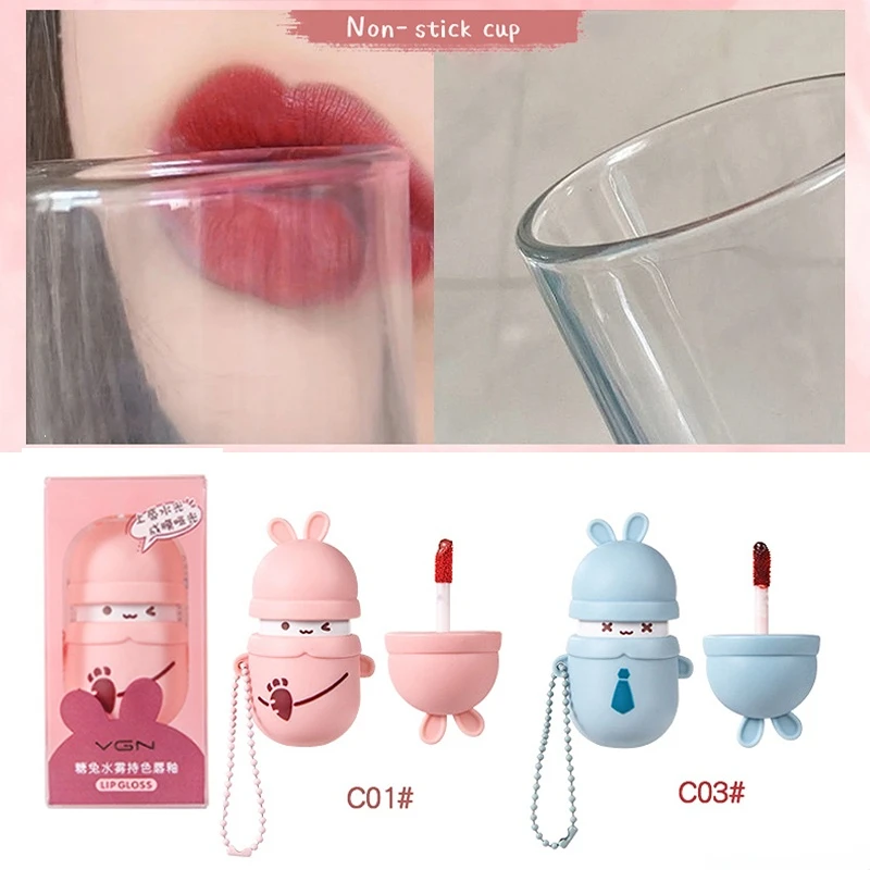 

Cute Doll Lip Gloss Matte Lipgloss Long Lasting Waterproof Lip Makeup Tint Girl Gift Non-stick Cup Moisturize Lipstick Cosmetics