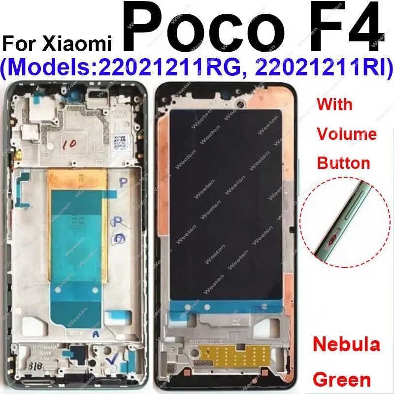 Middle Frame Housing For Xiaomi Pocophone POCO F4 Middle Housing Front LCD Frame Bezel Holder Cover Parts