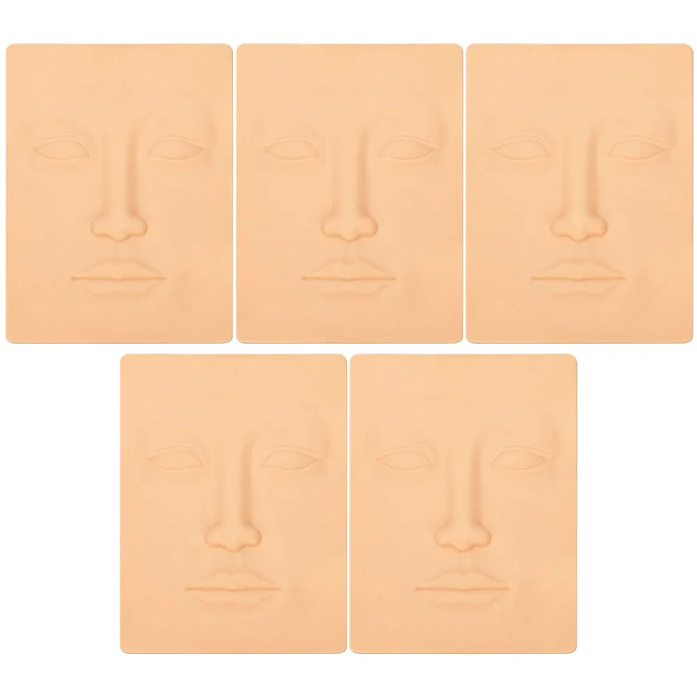 

5pcs Silicone Face Skin For Eyebrow Embroidery Practice Tattooing Training Mannequin Practice Embroidered Skin Face Mold Salon